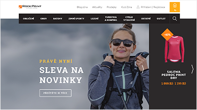 Outdoor concept - e-commerce řešení ROCKPOINT.CZ